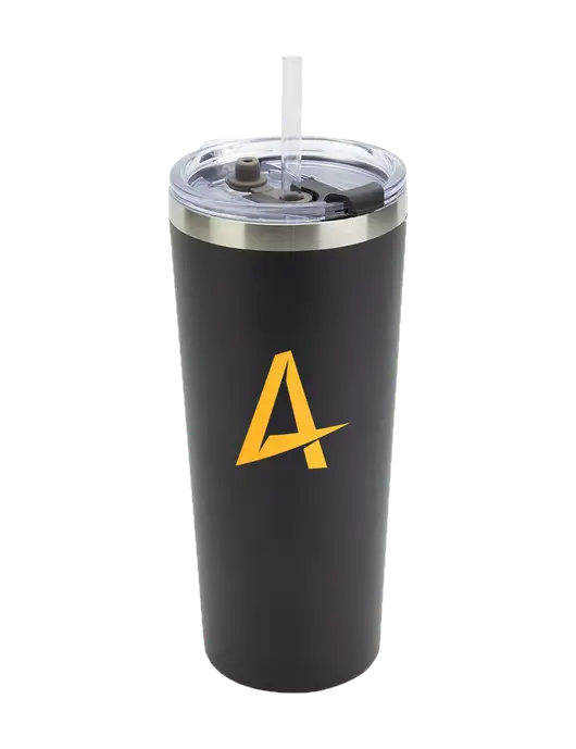 Brighton Black 20 oz Insulated Tumbler & Straw w/Alkami Logo