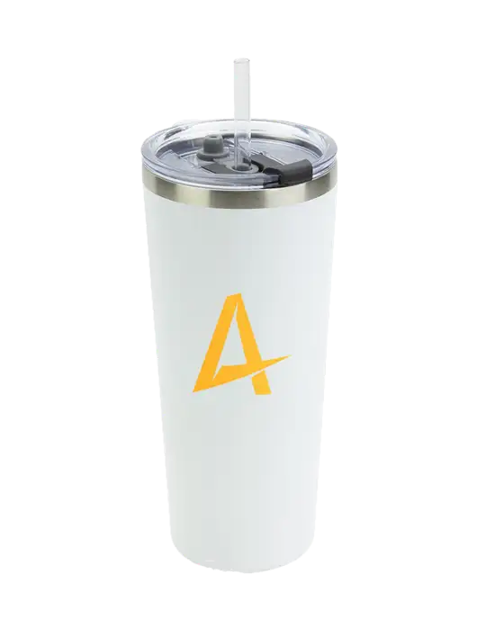 Brighton White 20 oz Insulated Tumbler & Straw w/Alkami Logo