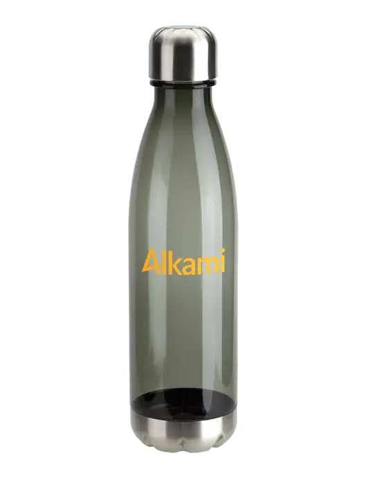 Bayside Tritan Smoke 25 oz Bottle with Stainless Base and Cap w/Alkami Logo