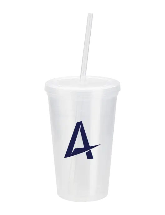 Sorrento Clear 16 oz Tumbler with Lid & Straw w/Alkami Logo