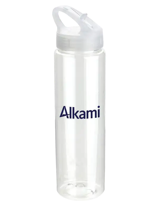 Buddy Clear 32 oz PET Bottle with Flip Lid w/Alkami Logo