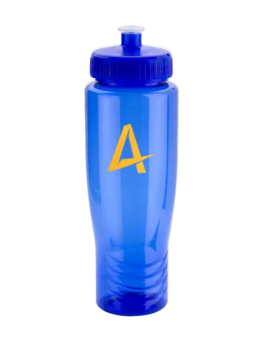 Roam Blue 28 oz Eco-Polyclear Bottle with Push Pull Lid w/Alkami Logo