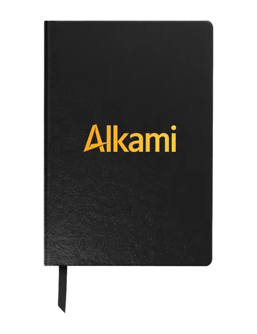 Achieve Black Hardcover Journal, 5.5 x 8.37 w/Alkami Logo