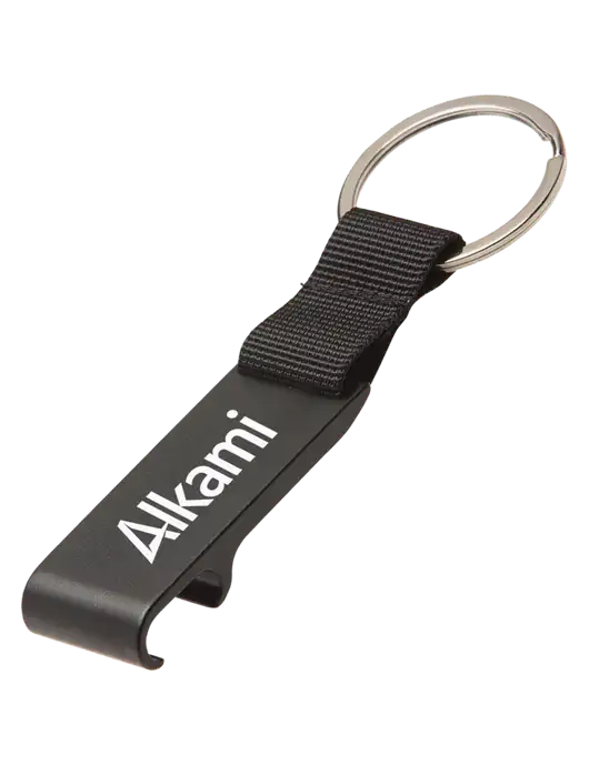Black Bottle Opener & Key Ring w/Alkami Logo
