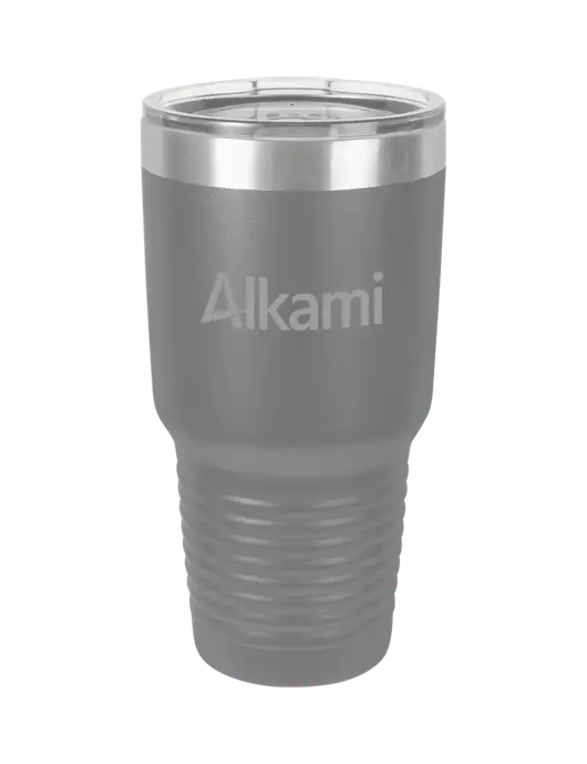 Polar Camel 30 oz Powder Coated Grey Vacuum Insulated Tumbler w/Alkami Logo