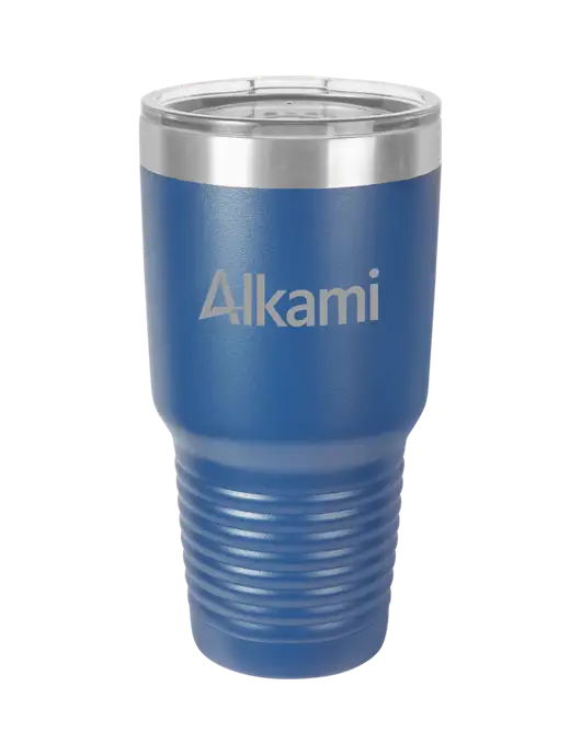 Polar Camel 30 oz Powder Coated Royal Vacuum Insulated Tumbler w/Alkami Logo