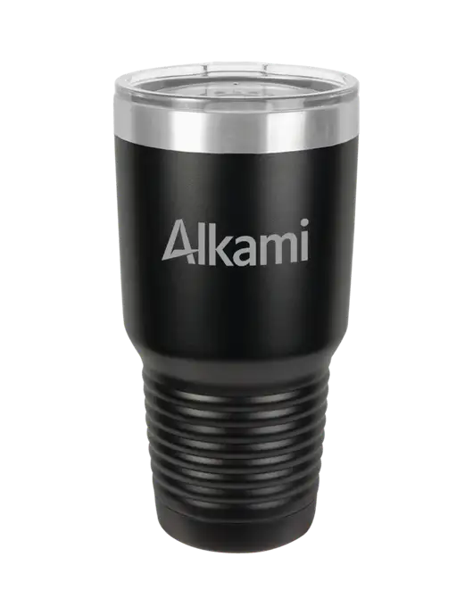 Polar Camel 30 oz Powder Coated Black Vacuum Insulated Tumbler w/Alkami Logo