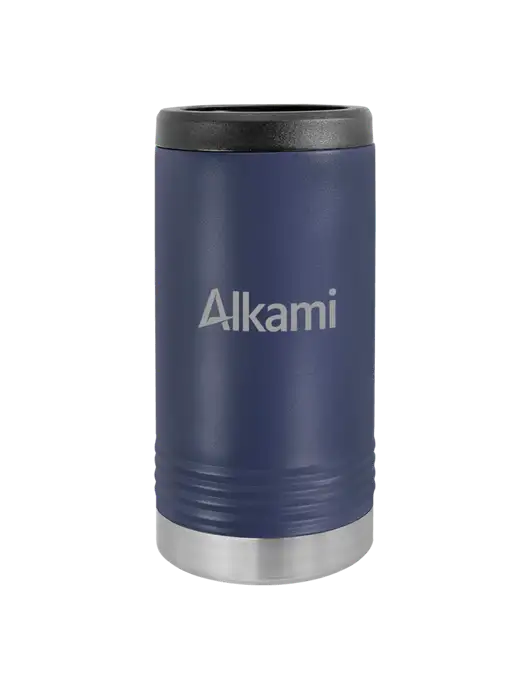 Polar Camel Powder Coated Navy Vacuum Insulated Slim Beverage Holder w/Alkami Logo