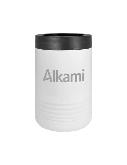 Polar Camel 12 oz Powder Coated White Vacuum Insulated Beverage Holder w/Alkami Logo