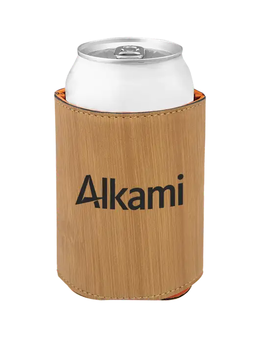 Bamboo Leatherette Beverage Holder w/Alkami Logo
