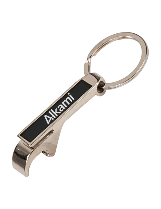 Black Bottle Opener Keychain w/Alkami Logo