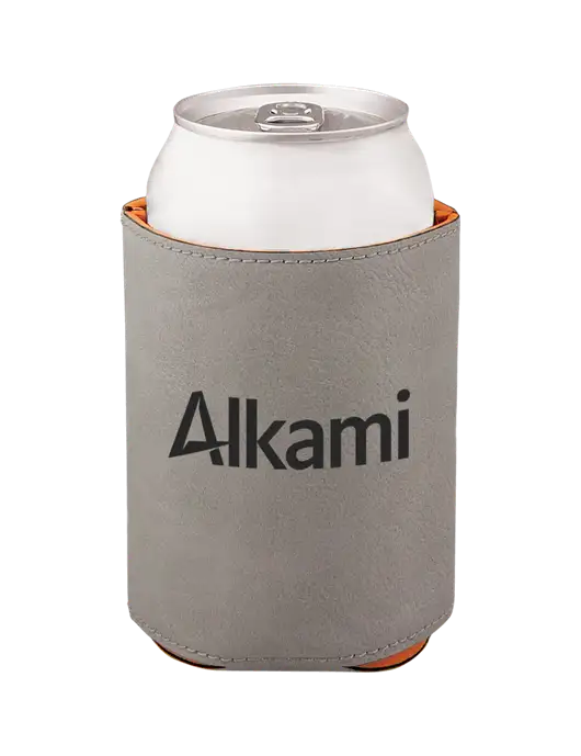 Grey Leatherette Beverage Holder w/Alkami Logo
