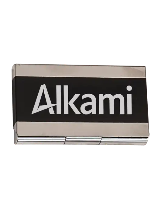 Black 3.75 x 2.5 Business Card Holder w/Alkami Logo