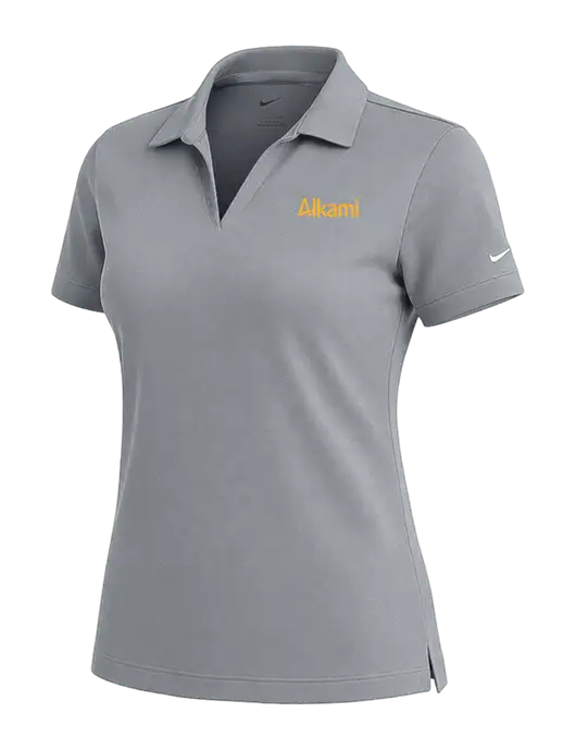 NIKE Medium Grey Womens Dri-Fit Micro Pique Polo w/Alkami Logo