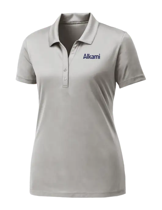 Womens Very Light Grey PosiCharge Competitor Polo w/Alkami Logo