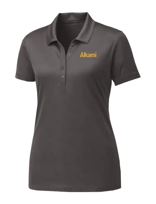 Womens Dark Grey PosiCharge Competitor Polo w/Alkami Logo