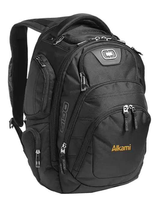 OGIO Black Stratagem Laptop Backpack w/Alkami Logo