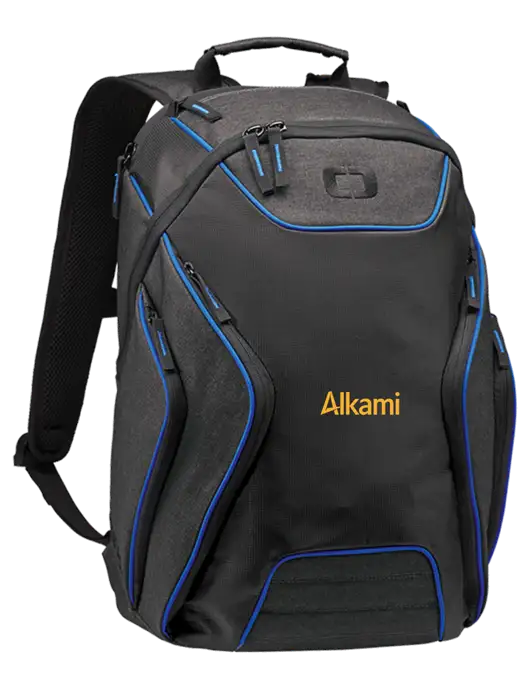OGIO Royal Blue/Heather Grey Hatch Laptop Backpack
 w/Alkami Logo