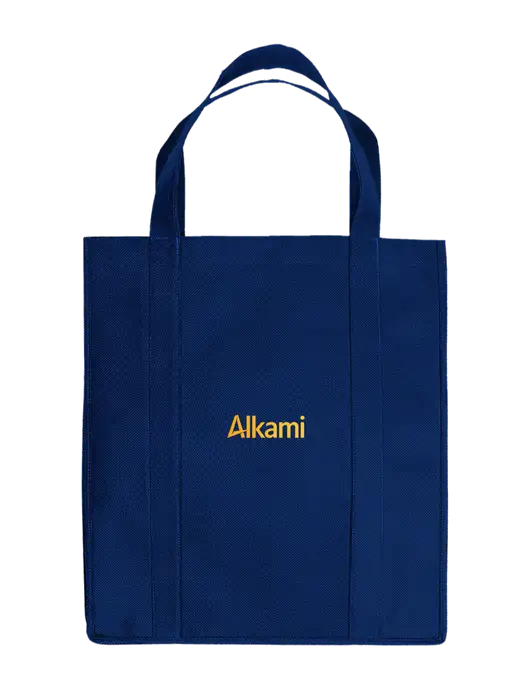 Eco Reusable Jumbo Navy Blue Shopping Bag w/Alkami Logo