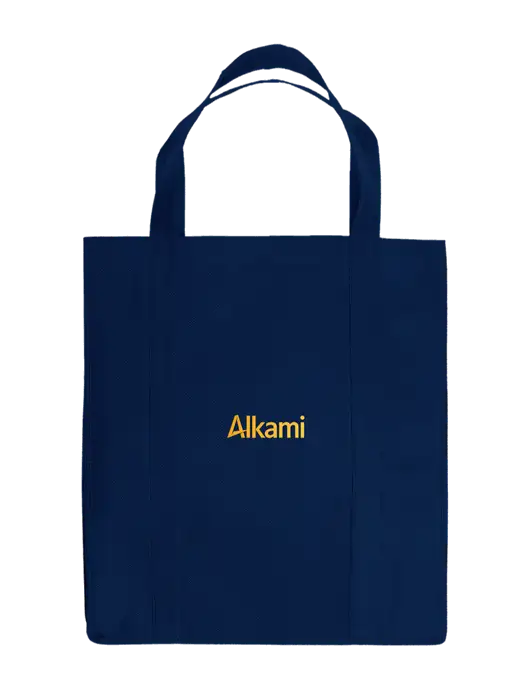 Eco Reusable Jumbo Navy Blue Shopping Bag w/Alkami Logo