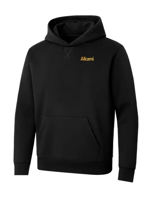 Allmade Deep Black Organic French Terry Pullover Hoodie w/Alkami Logo