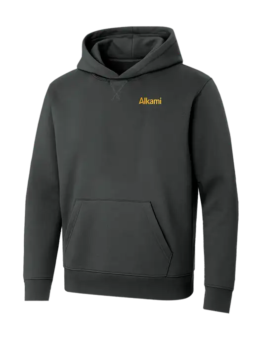Allmade Charcoal Grey Organic French Terry Pullover Hoodie w/Alkami Logo