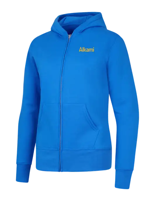 Royal Womens Core Fleece Full-Zip Hooded Sweatshirt w/Alkami Logo