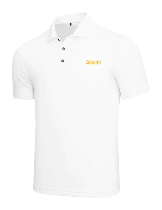 Adidas White  Performance Polo w/Alkami Logo