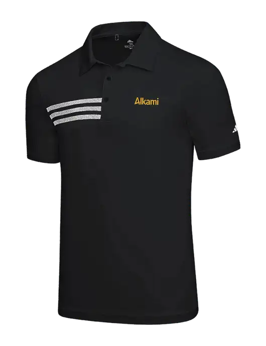 Adidas Black 3 Stripes Chest Polo w/Alkami Logo
