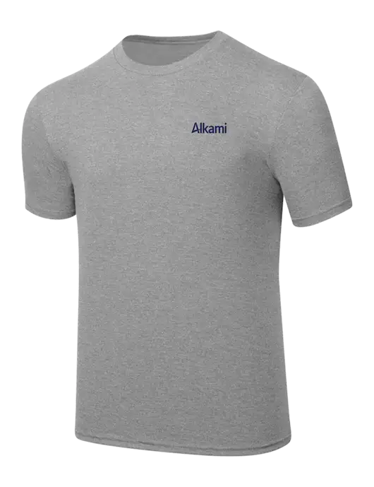 Simply Soft Heathered Light Grey 4.5oz  Poly/Combed Ring Spun Cotton T-Shirt w/Alkami Logo