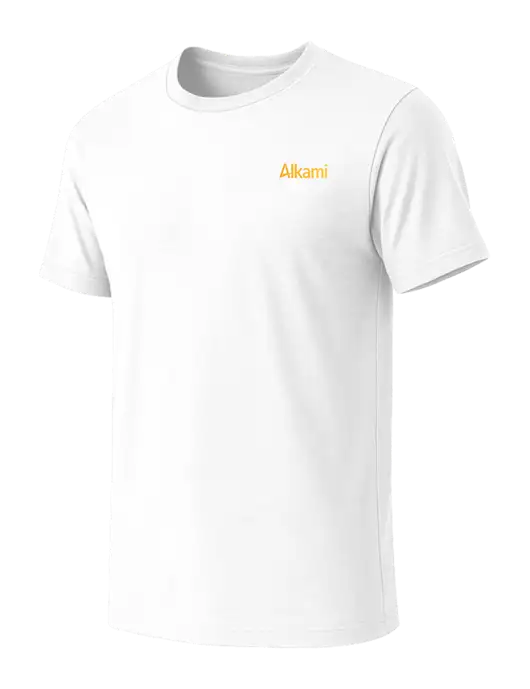 BELLA+CANVAS White Blend CVC Short Sleeve Tee w/Alkami Logo