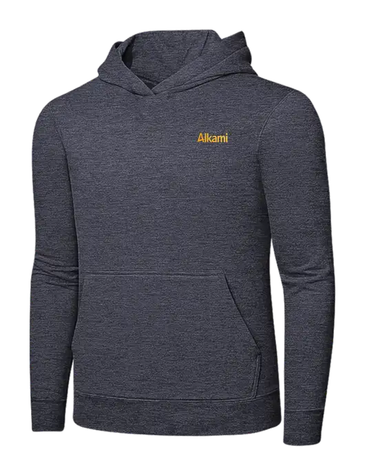 Heather Navy 7.8 oz Ring Spun Hooded Sweatshirt w/Alkami Logo