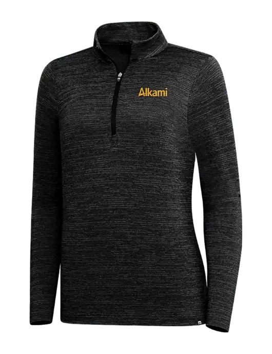 TravisMathew Black Womens Crestview 1/4 Zip w/Alkami Logo