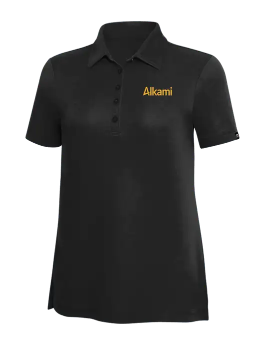 TravisMathew Black Solid Womens Oceanside Polo w/Alkami Logo