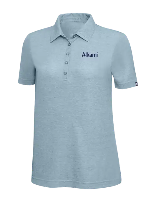 TravisMathew Light Blue Heather Womens  Oceanside Polo w/Alkami Logo