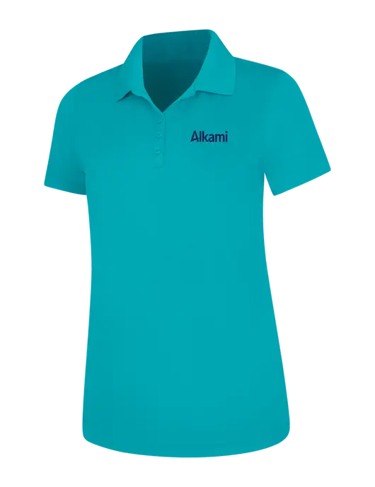 Light Teal Womens Dry Zone UV Mesh Polo w/Alkami Logo