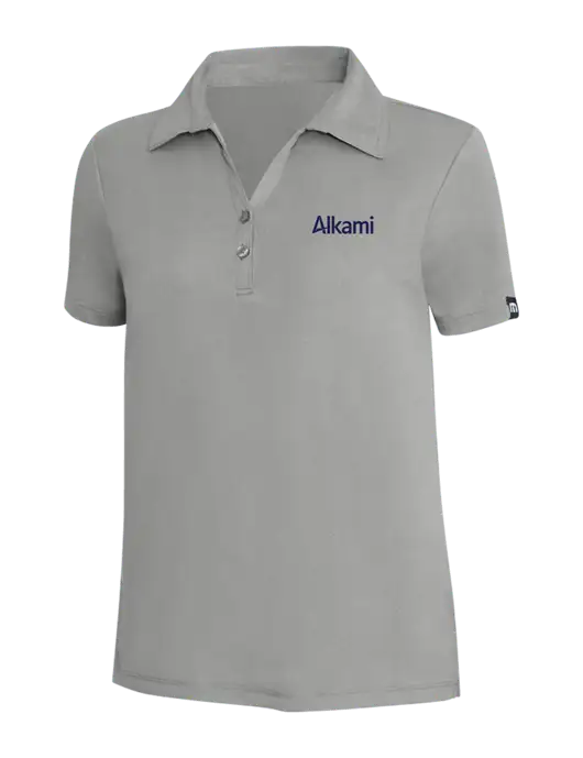 TravisMathew Light Grey Heather Womens Coto Performance Polo w/Alkami Logo