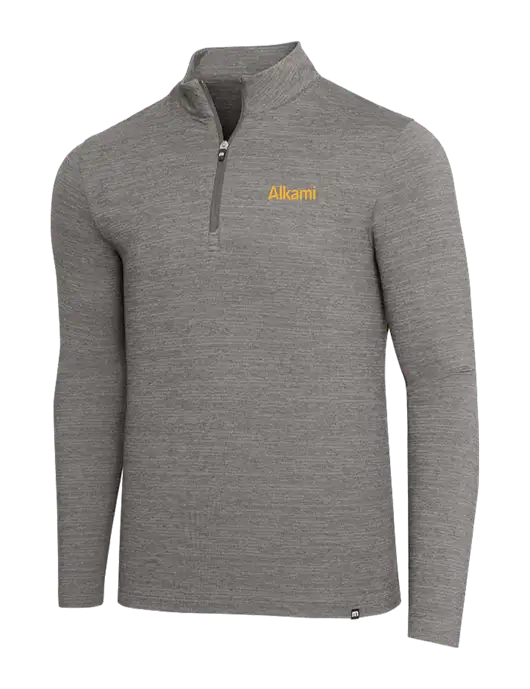 TravisMathew Medium Grey Heather Crestview 1/4 Zip w/Alkami Logo