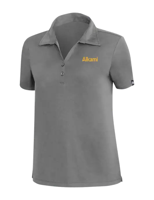 TravisMathew Med Dark Grey Womens Coto Performance Polo w/Alkami Logo