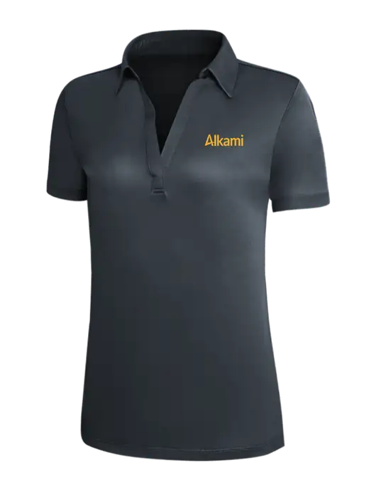 Dark Grey Silk Touch Womens Performance Polo w/Alkami Logo