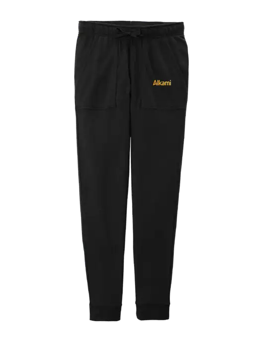 Womens Posicharge Tri-blend Wicking Black Triad Solid Fleece Jogger w/Alkami Logo