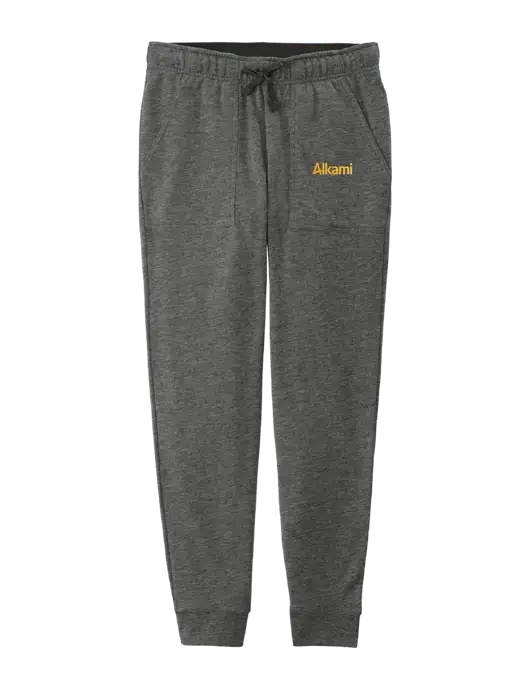 Womens Posicharge Tri-blend Wicking Dark Grey Heather Triad Solid Fleece Jogger w/Alkami Logo