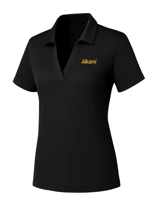 Womens Black PosiCharge RacerMesh Polo w/Alkami Logo