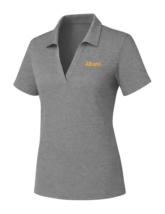 Womens Medium Grey Heather PosiCharge RacerMesh Polo w/Alkami Logo