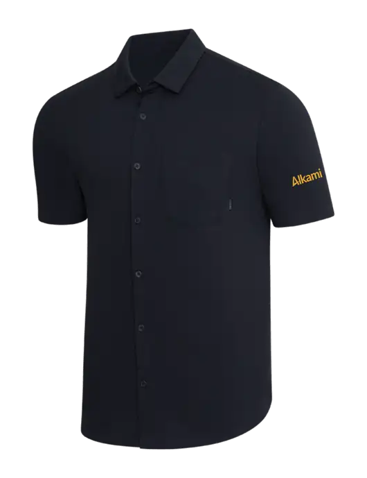 OGIO Black Extend Short Sleeve Button Up Shirt w/Alkami Logo