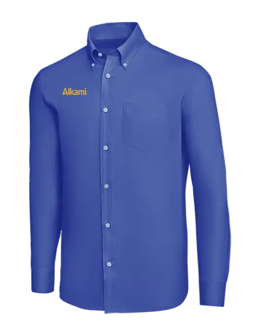 Brooks Brothers Dark Royal Wrinkle-Free Stretch Nailhead Shirt w/Alkami Logo