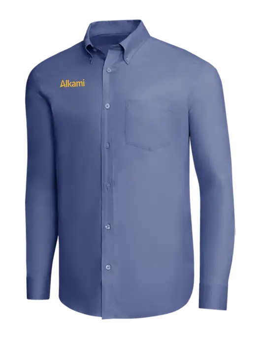 Brooks Brothers Light Navy Wrinkle-Free Stretch Pinpoint Shirt w/Alkami Logo