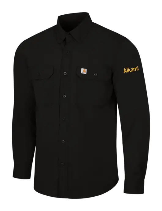 Carhartt Force Black Solid Long Sleeve Shirt w/Alkami Logo