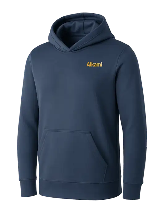Womens Navy Core Fleece Pullover Hooded Sweatshirt w/Alkami Logo