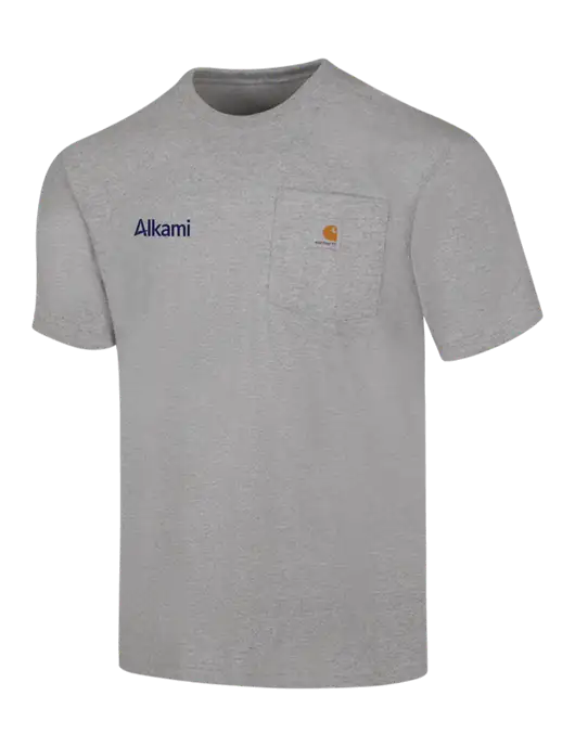 Carhartt Loose Fit Workwear Light Grey Heather Short Sleeve Pocket T-Shirt w/Alkami Logo
